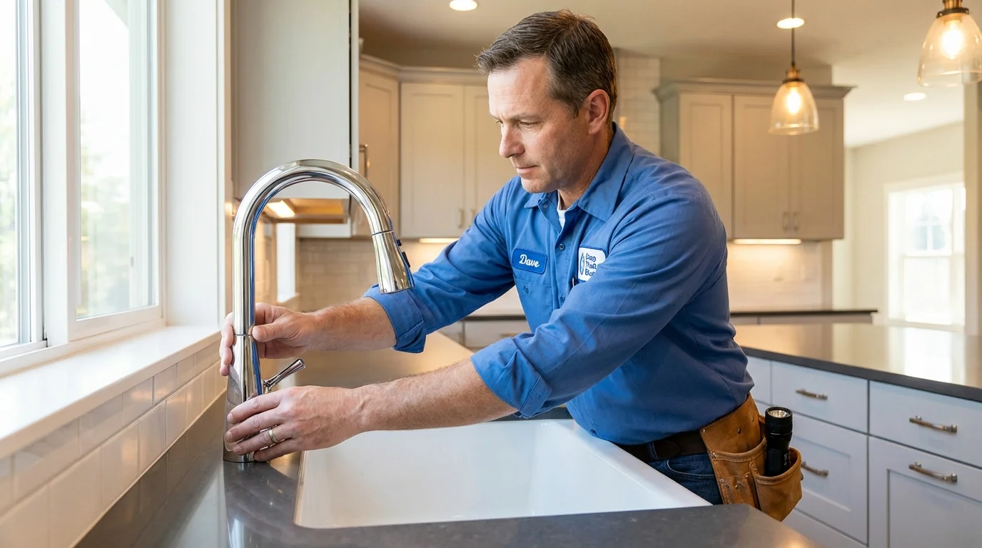 Kitchen faucet installation by Johns Plumbing LLC in Martinsville